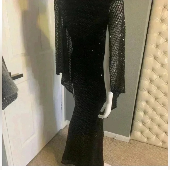 Miss ORD Plus Mermaid Black Sequin Evening Dress Size Large - Picture 12 of 12